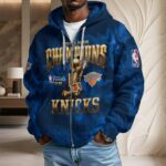 New York Knicks 2026 NBA Finals Champions 3D Unisex Waffle Hoodie - Image 5