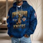 New York Knicks 2026 NBA Finals Champions 3D Unisex Waffle Hoodie - Image 4