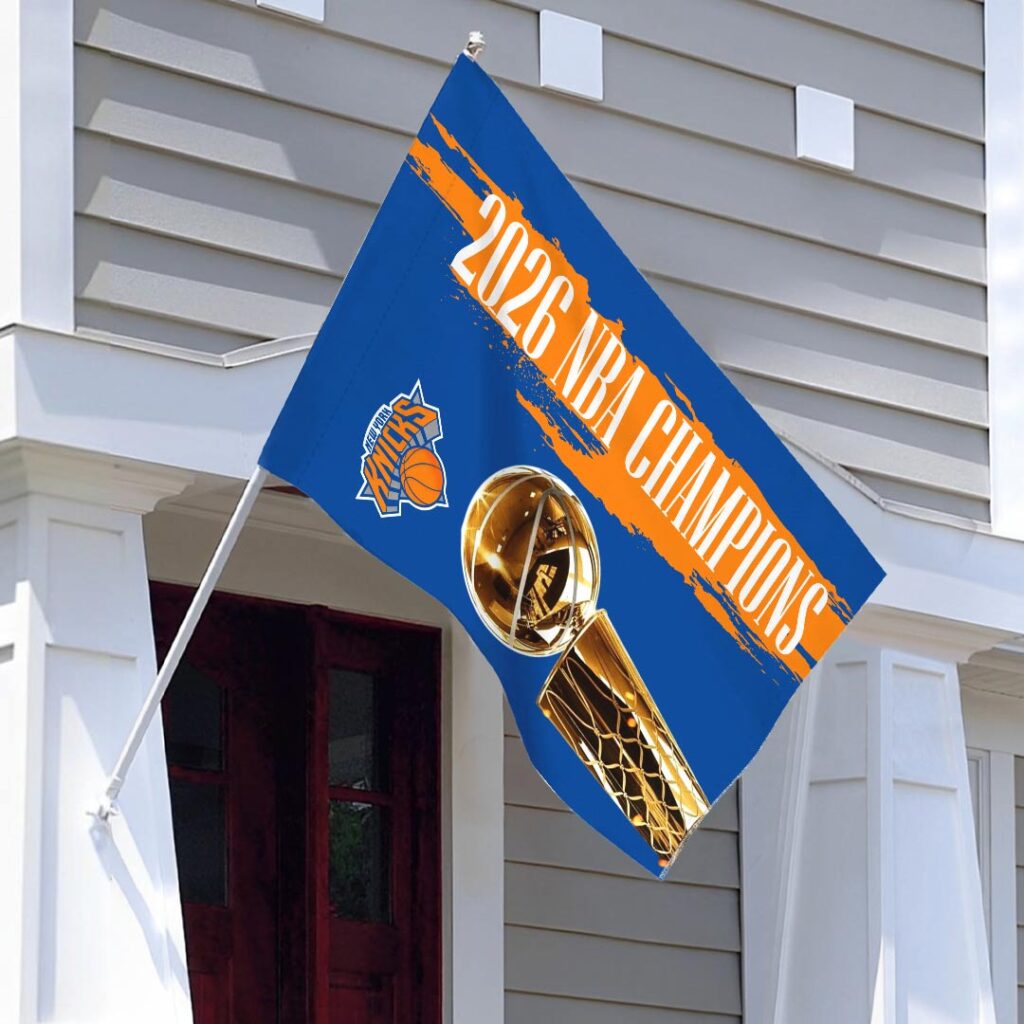 New York Knicks 2026 NBA Finals Champions 3D Double-side House Flag - Image 2