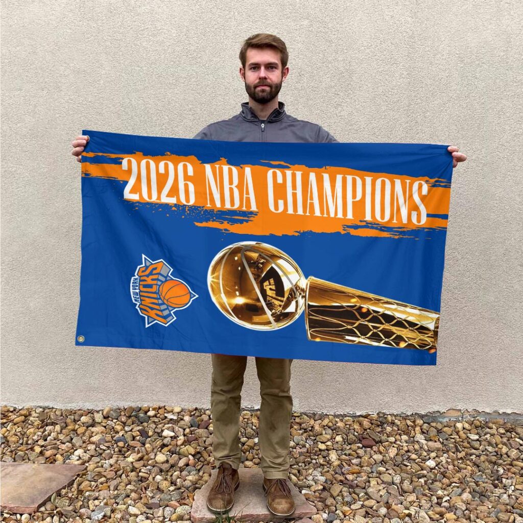 New York Knicks 2026 NBA Finals Champions 3D Double-side House Flag - Image 3