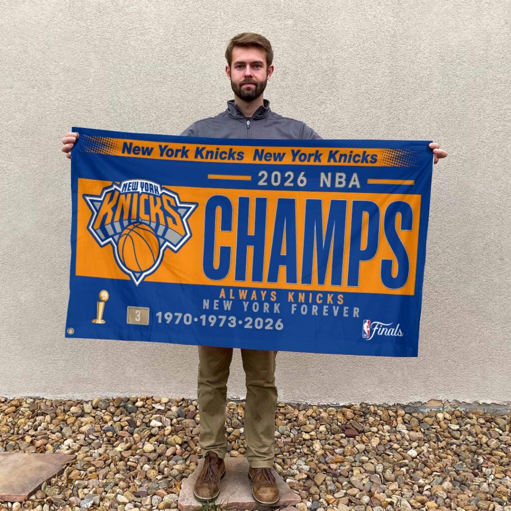 New York Knicks 2026 NBA Finals Champions 3D Double-side House Flag - Image 2