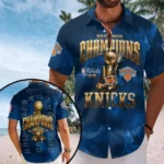 New York Knicks 2026 NBA Finals Champions Short Sleeve Button-Down Shirt