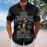 New York Knicks 2026 NBA Finals Champions Short Sleeve Button-Down Shirt - Image 2