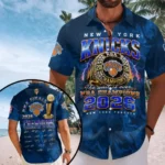 New York Knicks 2026 NBA Finals Champions Short Sleeve Button-Down Shirt