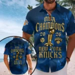 New York Knicks 2026 NBA Finals Champions Short Sleeve Button-Down Shirt