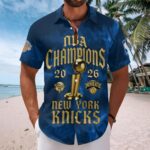 New York Knicks 2026 NBA Finals Champions Short Sleeve Button-Down Shirt - Image 2
