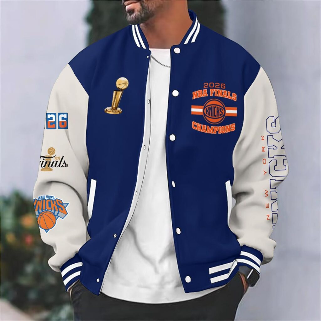 New York Knicks 2026 NBA Finals Champions Varsity Jacket - Image 2
