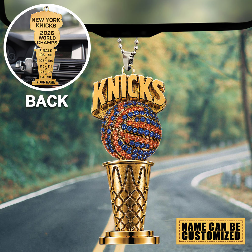 Personalized New York Knicks NBA Champions 2026 Custom shape 2-sided Acrylic Car Ornament - Image 2