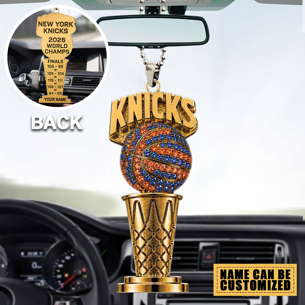 Personalized New York Knicks NBA Champions 2026 Custom shape 2-sided Acrylic Car Ornament - Image 3