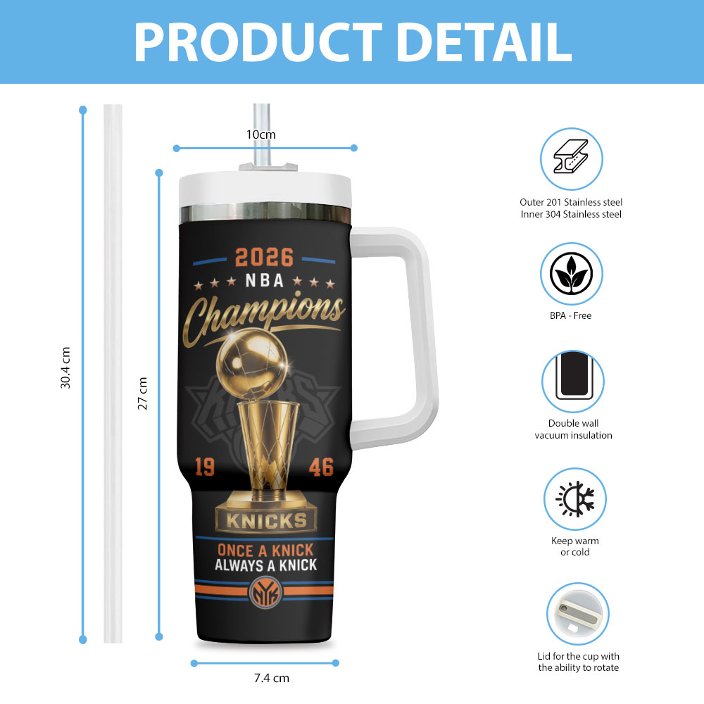 New York Knicks NBA Finals Champions 2026 40oz Tumbler - Image 4