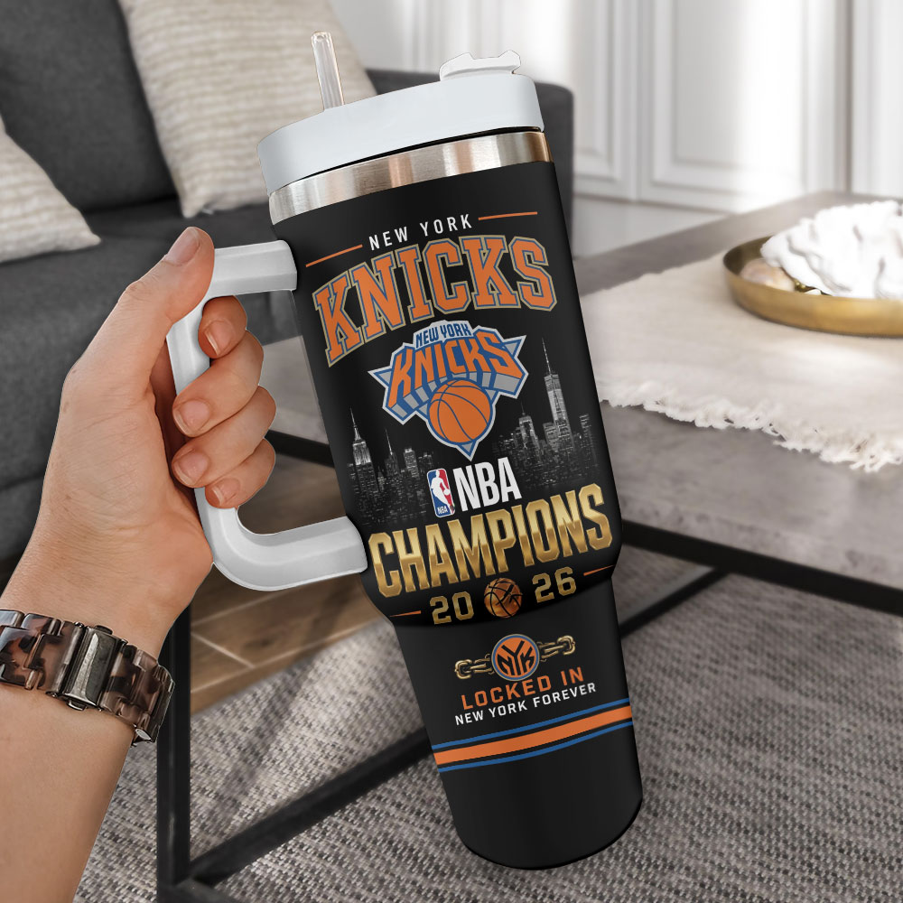 New York Knicks NBA Finals Champions 2026 40oz Tumbler - Image 2