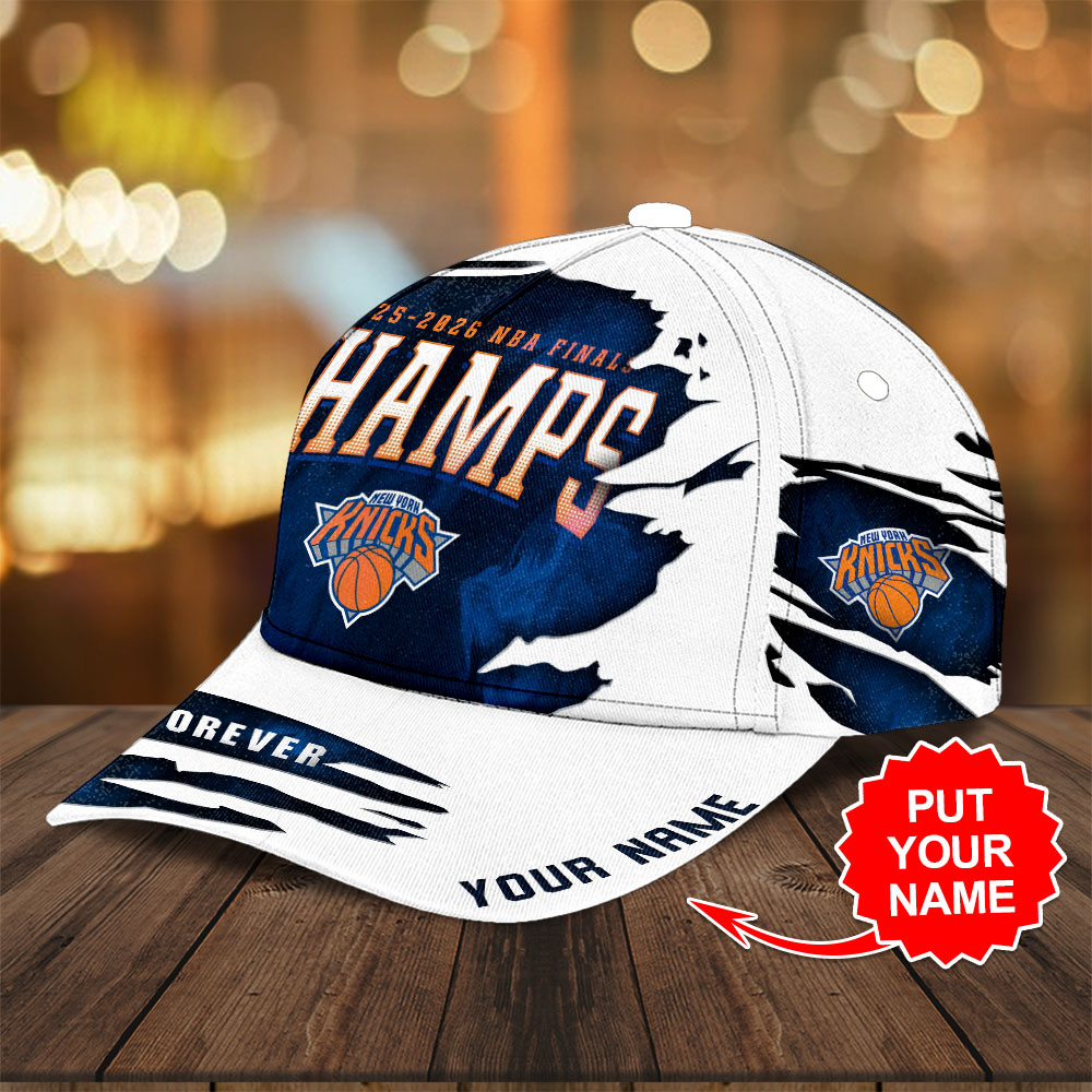Personalized New York Knicks NBA Finals Champions 2026 Classic Cap - Image 3