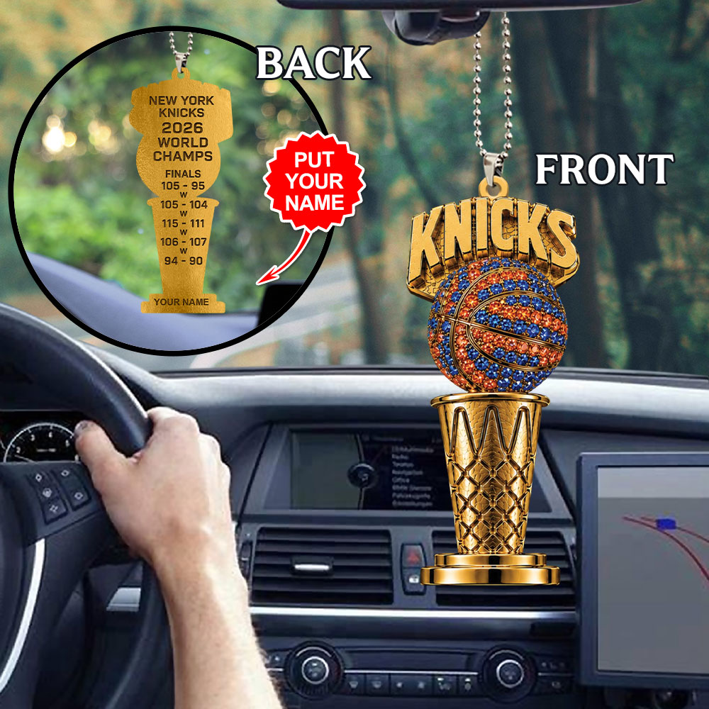 Personalized New York Knicks NBA Finals Champions 2026 Custom shape 2-sided Acrylic Car Ornament - Image 3