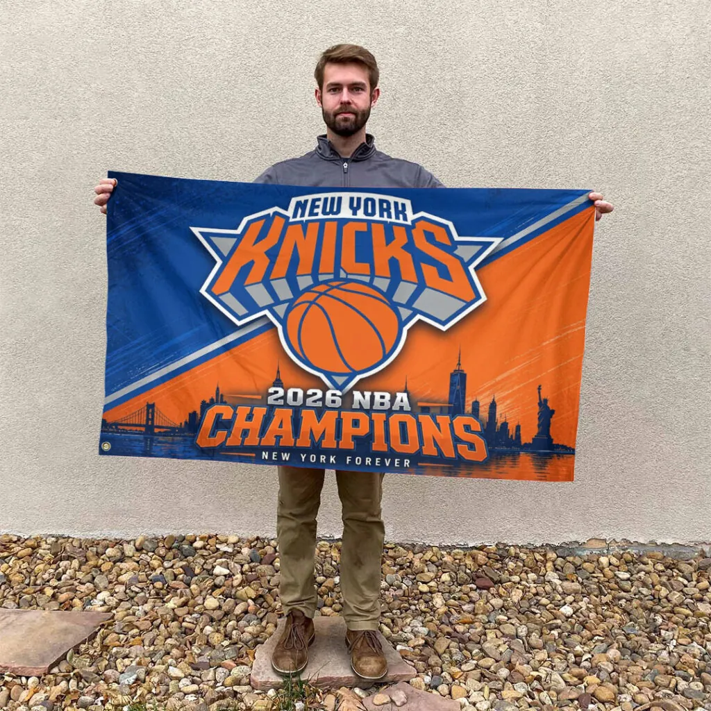 New York Knicks NBA Finals Champions 2026 3D Double-side House Flag - Image 2