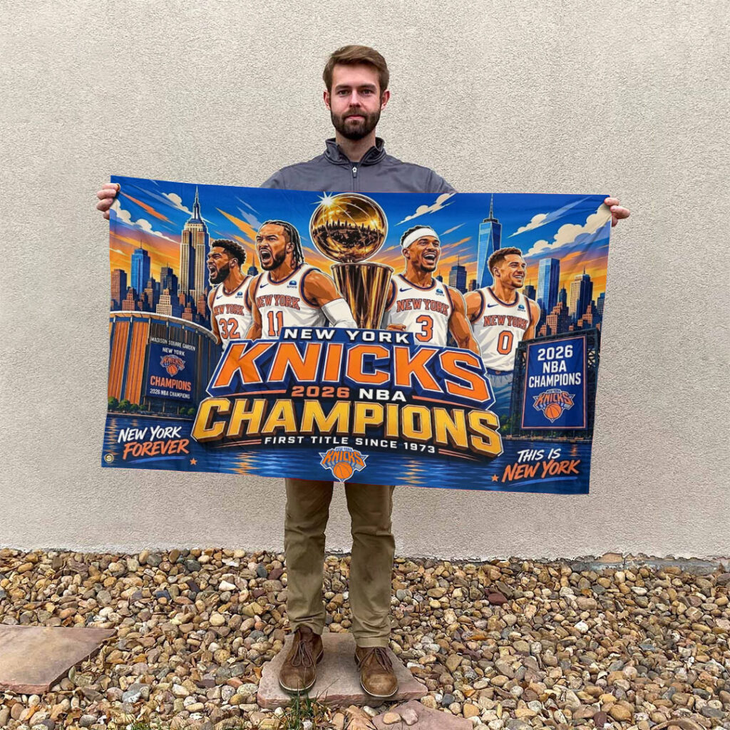 New York Knicks NBA Finals Champions 2026 3D Double-side House Flag - Image 2