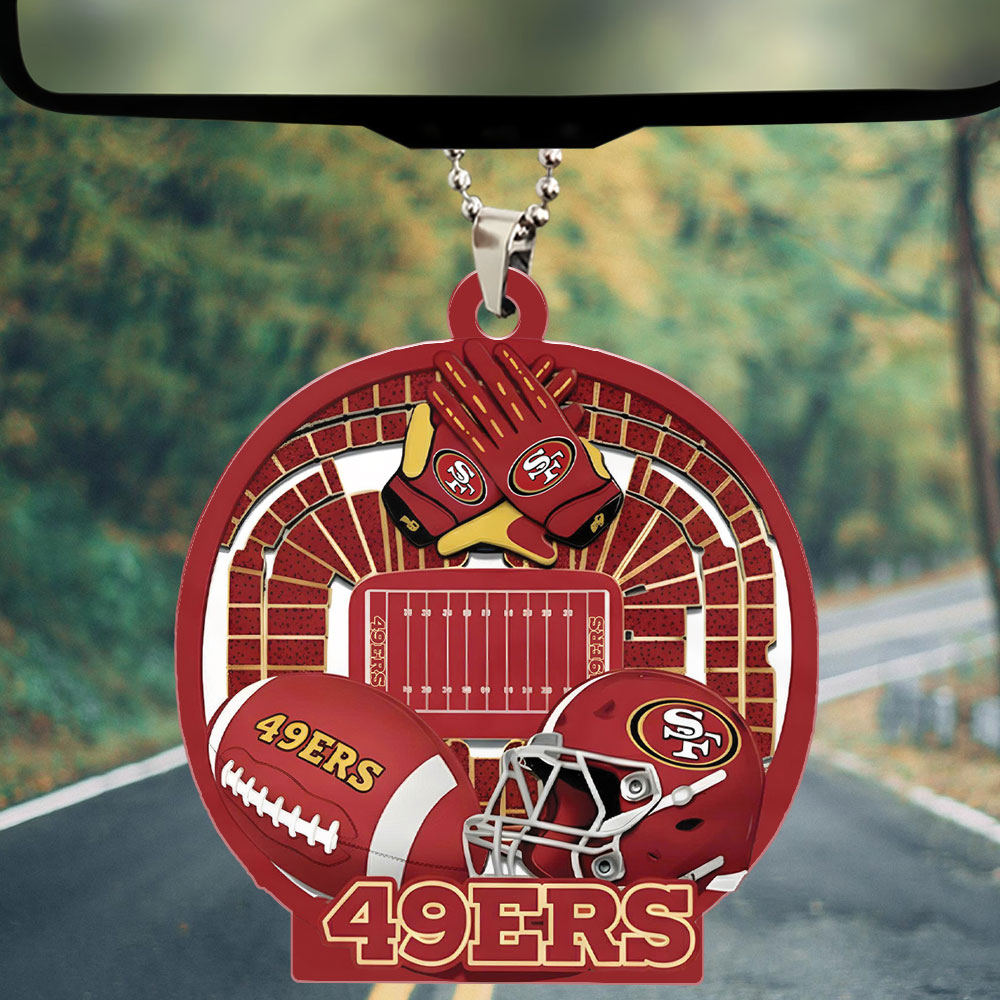 San Francisco 49ers Custom shape 2-sided Acrylic Car Ornament - Image 4