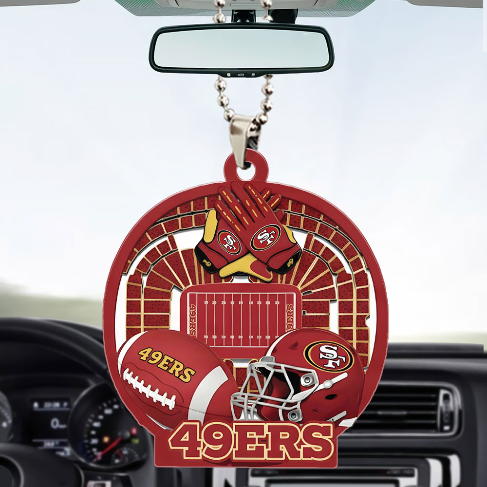 San Francisco 49ers Custom shape 2-sided Acrylic Car Ornament - Image 3