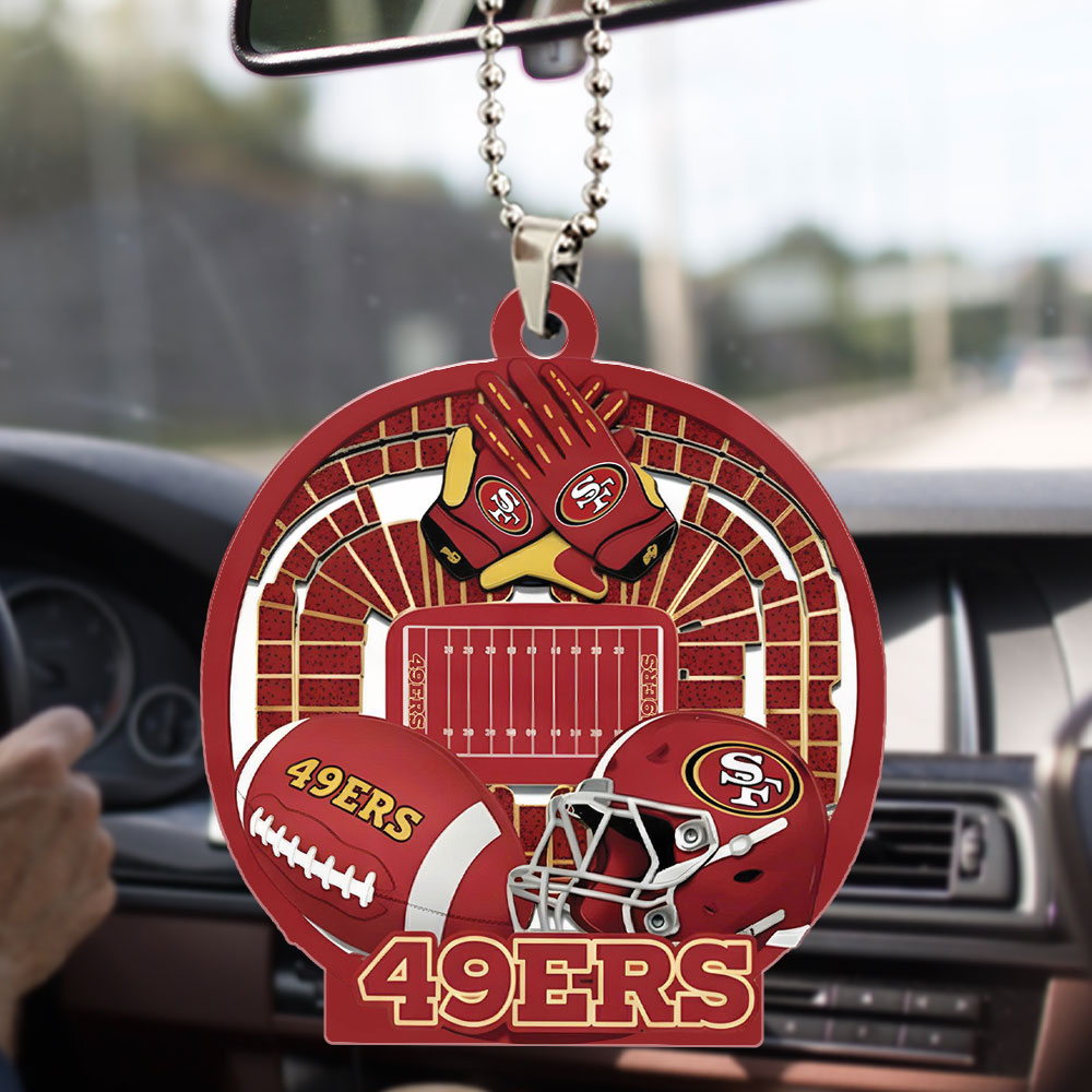 San Francisco 49ers Custom shape 2-sided Acrylic Car Ornament - Image 2