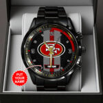 Personalized San Francisco 49ers Black Stainless Steel Watch
