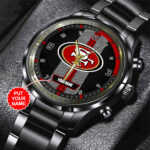 Personalized San Francisco 49ers Black Stainless Steel Watch - Image 2