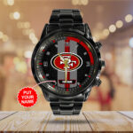 Personalized San Francisco 49ers Black Stainless Steel Watch - Image 3
