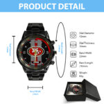 Personalized San Francisco 49ers Black Stainless Steel Watch - Image 5