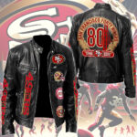 San Francisco 49ers 80th Anniversary Motorcycle Leather Jacket