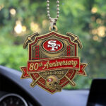 San Francisco 49ers 80th Anniversary 2026 Custom shape 2-sided Acrylic Car Ornament
