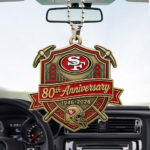 San Francisco 49ers 80th Anniversary 2026 Custom shape 2-sided Acrylic Car Ornament - Image 3