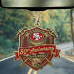 San Francisco 49ers 80th Anniversary 2026 Custom shape 2-sided Acrylic Car Ornament - Image 2