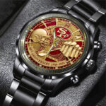 San Francisco 49ers 80th Anniversary Black Stainless Steel Watch