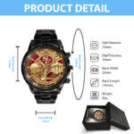 San Francisco 49ers 80th Anniversary Black Stainless Steel Watch - Image 4