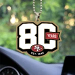 San Francisco 49ers 80th Anniversary Custom shape 2-sided Acrylic Car Ornament