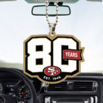 San Francisco 49ers 80th Anniversary Custom shape 2-sided Acrylic Car Ornament - Image 2