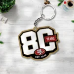 San Francisco 49ers 80th Anniversary Custom Shape 2-sided Keychain