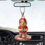 San Francisco 49ers x Winnie-the-Pooh Custom shape 1-sided Acrylic Car Ornament - Image 3