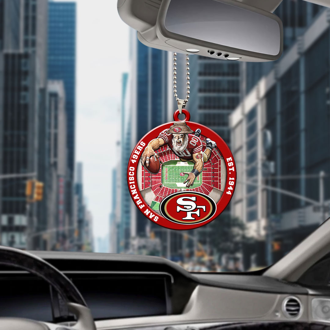 San Francisco 49ers Custom shape 2-sided Acrylic Car Ornament - Image 2