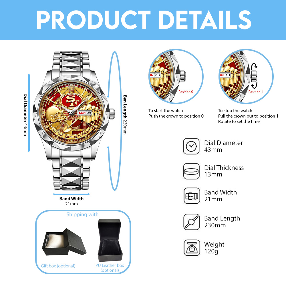 San Francisco 49ers Alloy Luxury Quartz Watch - Image 4