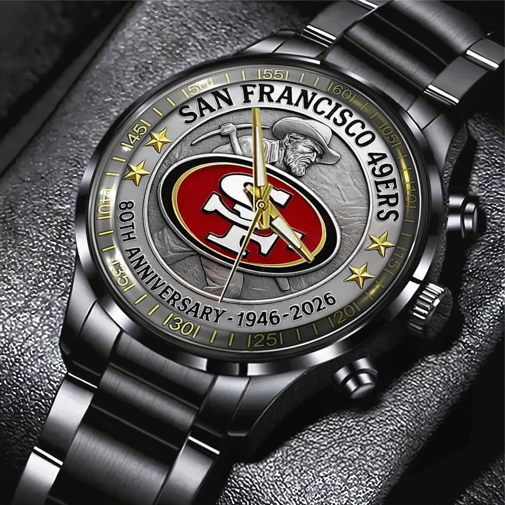 San Francisco 49ers 2026 Anniversary Black Stainless Steel Watch - Image 2