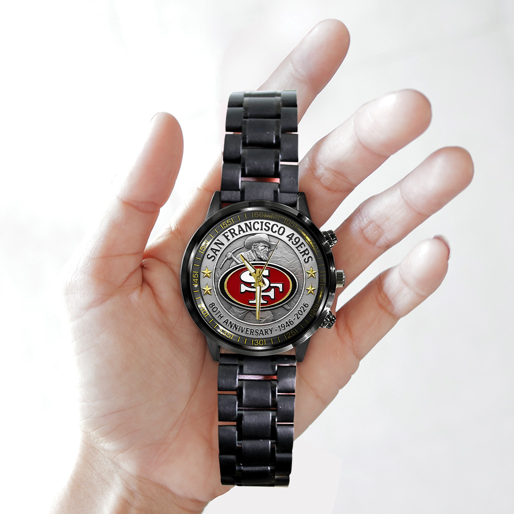San Francisco 49ers 2026 Anniversary Black Stainless Steel Watch - Image 4