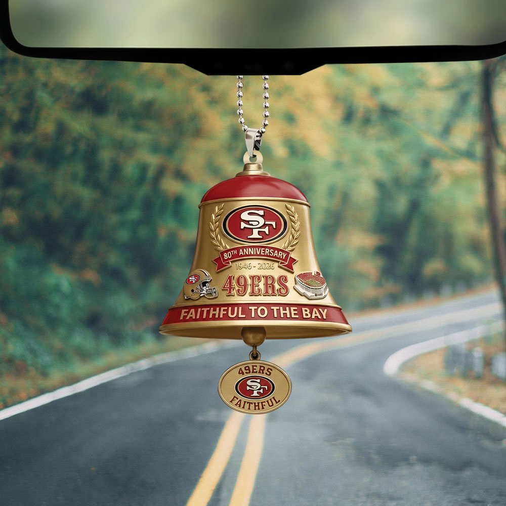 San Francisco 49ers 80th Anniversary Custom shape 2-sided Acrylic Car Ornament - Image 2