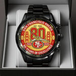 San Francisco 49ers 80th Anniversary 2026 Black Stainless Steel Watch
