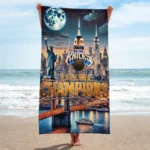 New York Knicks NBA Finals Champions 2026 Rectangle Beach Towel