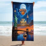 New York Knicks NBA Finals Champions 2026 Rectangle Beach Towel
