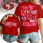 San Francisco 49ers | Premium NFL Shoot Like A Girl Women Shirt TD - Image 3