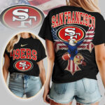 San Francisco 49ers | Premium NFL Freedom Eagle Women Shirt TD - Image 2
