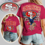 San Francisco 49ers | Premium NFL Freedom Eagle Women Shirt TD - Image 4