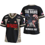 San Francisco 49ers | Premium NFL Memorial Day V-neck Baseball Jersey HY - Image 4
