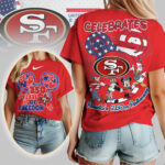 San Francisco 49ers | Premium NFL Mickey Celebrates America 250th Anniversary Women Shirt TD - Image 4
