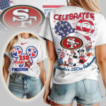 San Francisco 49ers | Premium NFL Mickey Celebrates America 250th Anniversary Women Shirt TD